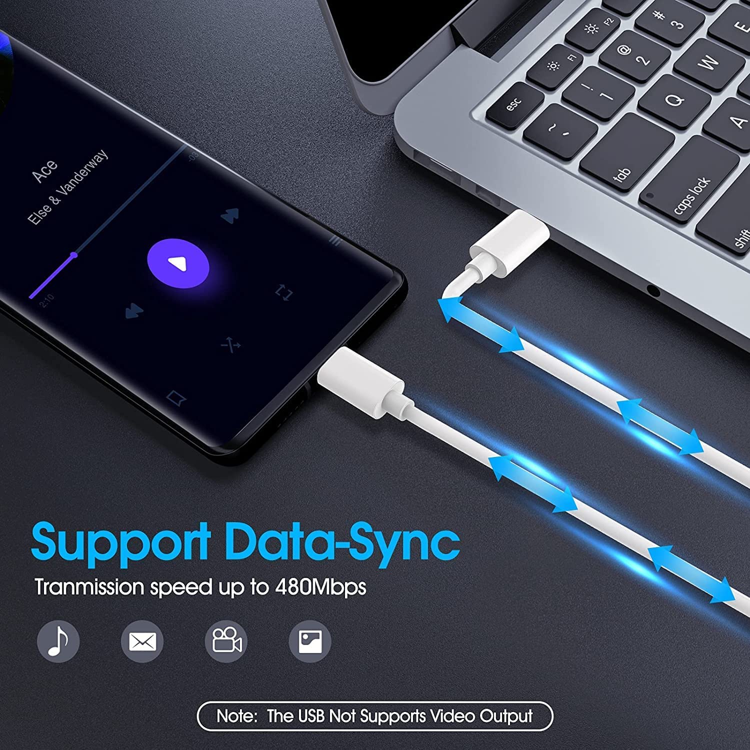 Foto 6 | Cable Tipo C A C Compatible con Iphone 2 Metros