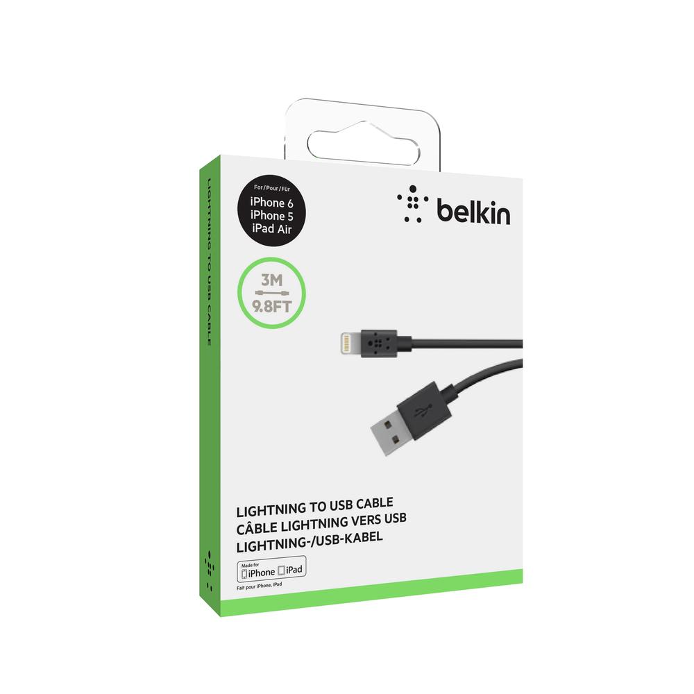 Foto 5 pulgar | Cable De Carga Usb A A Lightning 3m Negro