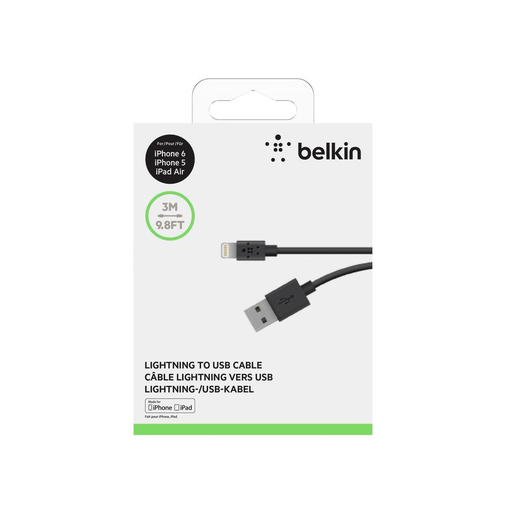 Foto 6 pulgar | Cable De Carga Usb A A Lightning 3m Negro