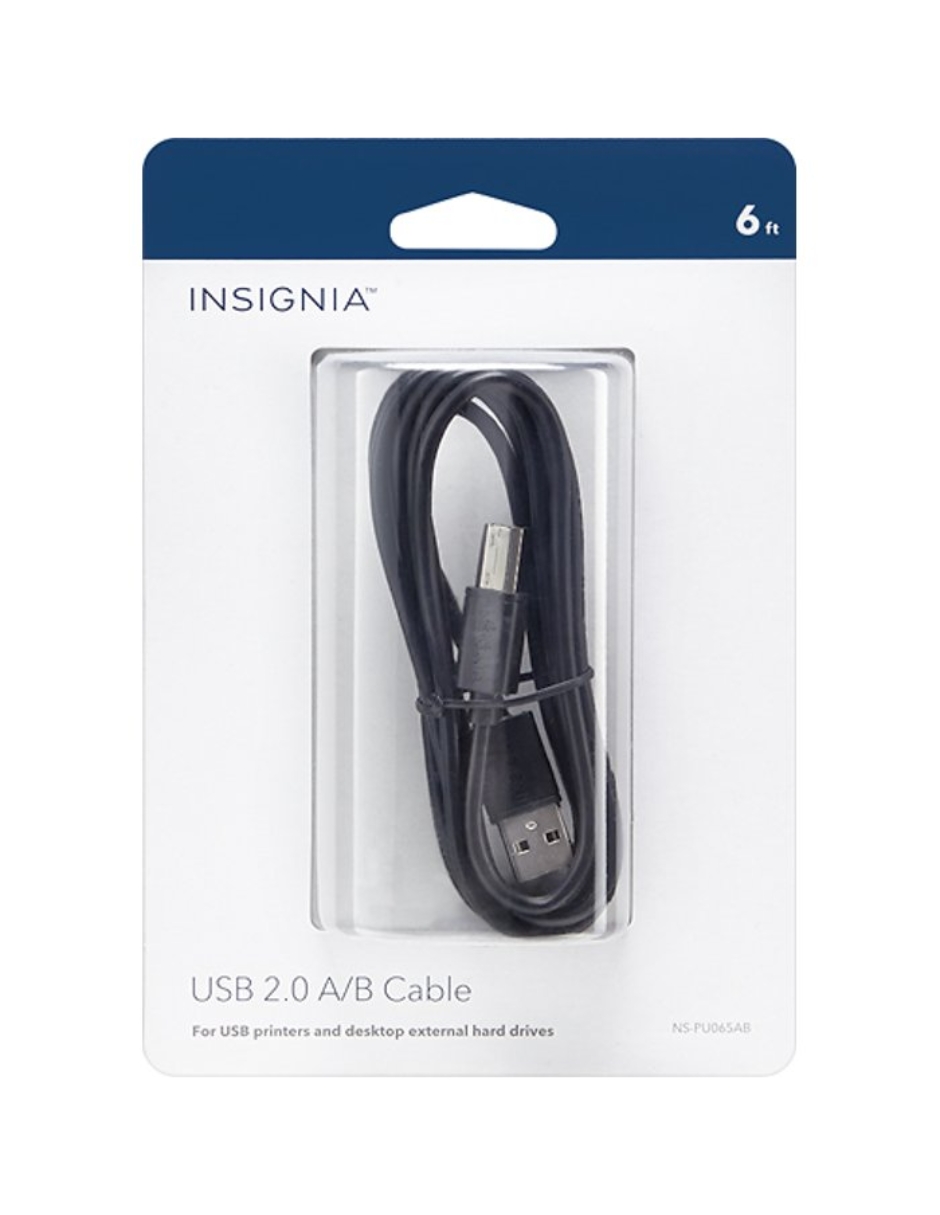 Foto 3 pulgar | Cable Insignia USB 2.0 A/B 1.8 m