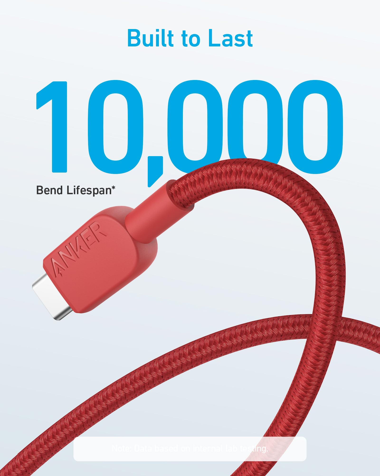 Foto 3 pulgar | Cables de Carga Anker 310 USB-A a USB-C Rojos de 6 Pies Paquete de 2 - Venta Internacional