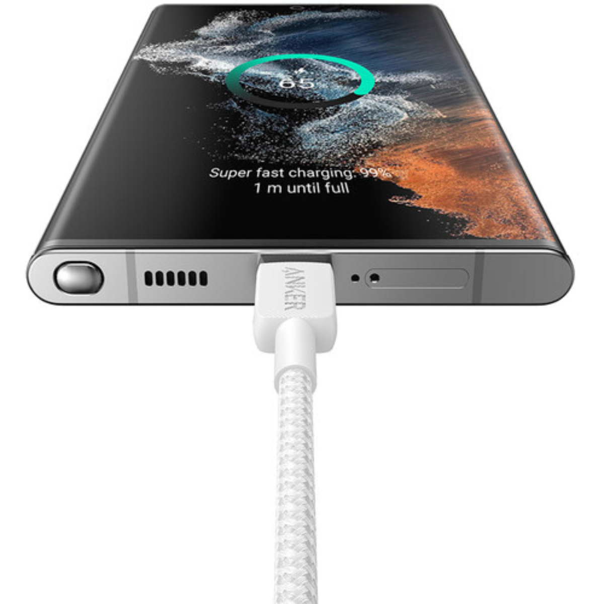 Foto 4 pulgar | Cable Usb C-c Anker 322 Trenzado Nylon 2mt Carga Rápida 60w Blanco