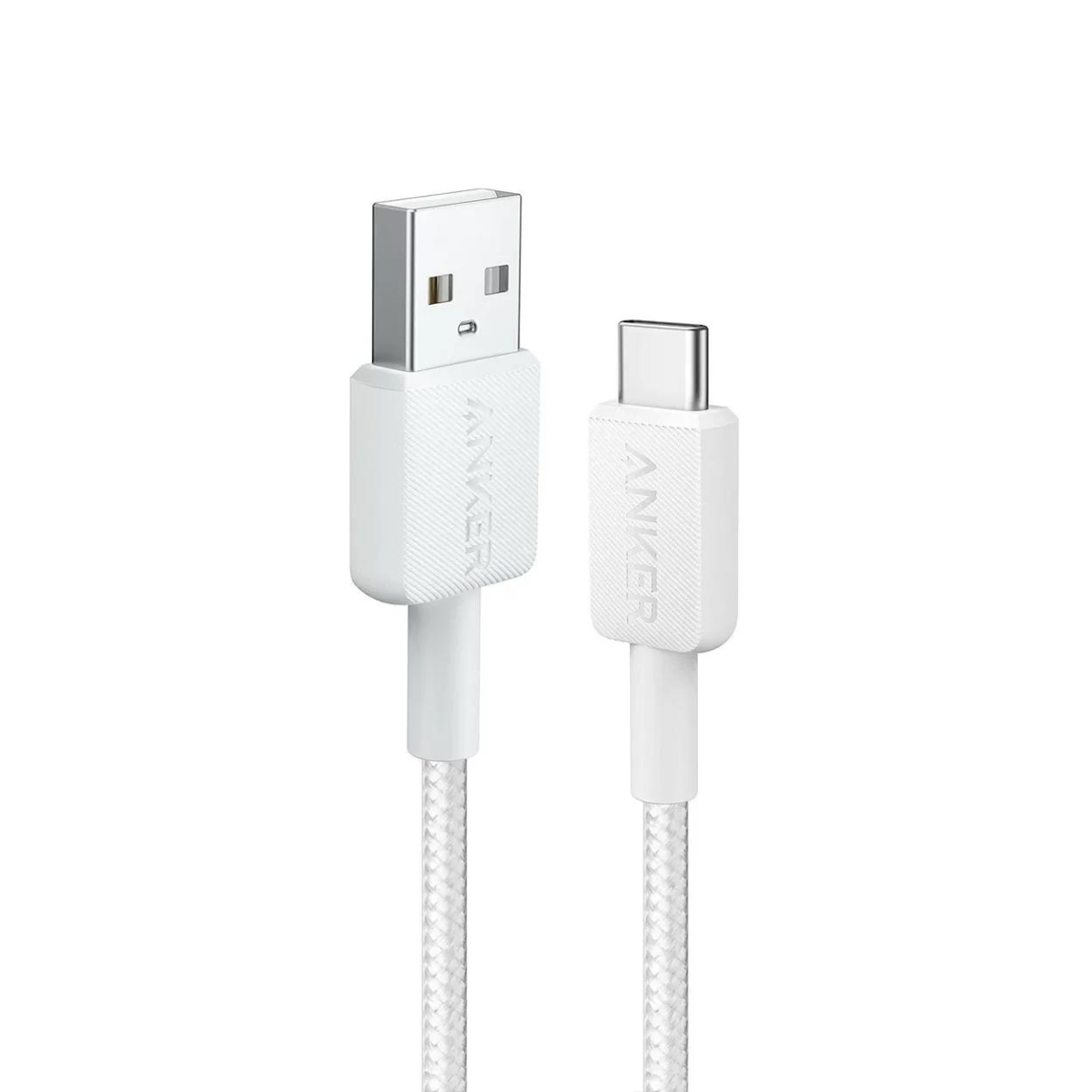 Cable Usb Tipo C Anker 322 Trenzado Nylon 1mt Carga Rápida Blanco