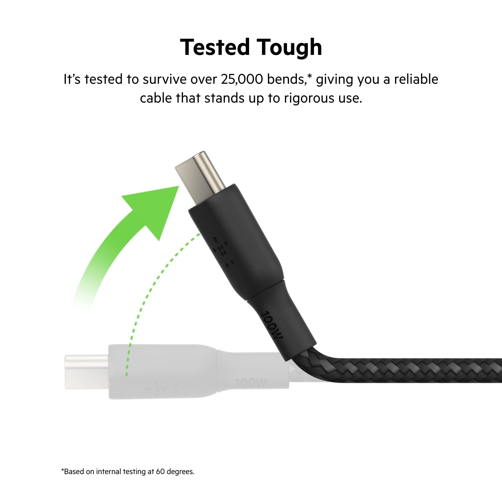 Foto 3 | Cable Usb-c A Usb-c Belkin Boostcharge, 3 M/10 Pies, 100 W, Negro - Venta Internacional.