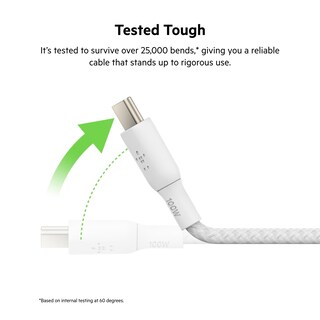 Foto 3 | Cable Usb-c A Usb-c Belkin Boostcharge de 2 M Blanco Paquete de 2 - Venta Internacional