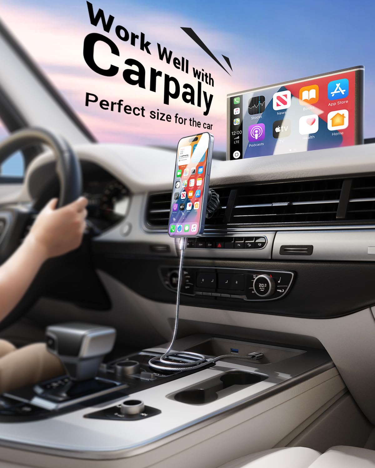 Foto 3 pulgar | Cable Usb Tipo C Lisen Para Samsung Carplay Iphone 15 Pro Max - Venta Internacional.