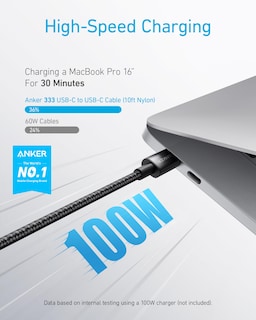 Foto 2 | Cable Usb C A Usb C Cargador Anker De 100 W Y 3.3 Pies Para Iphone - Venta Internacional.