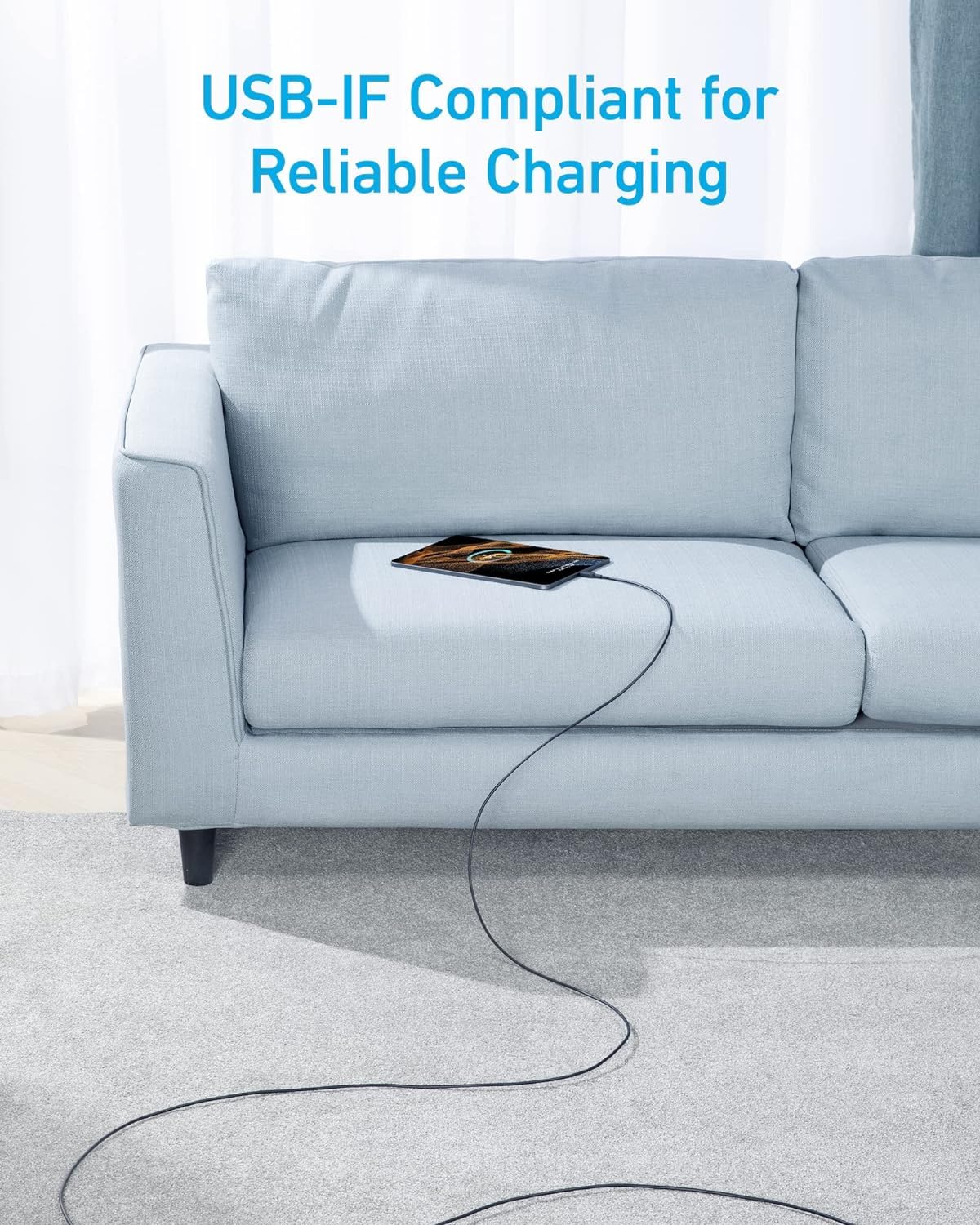 Foto 4 | Cable Anker 310 Usb-c A Usb-c De 3 A, 60 W Y 3 M Para Samsung, Ipad Y Mac - Venta Internacional.