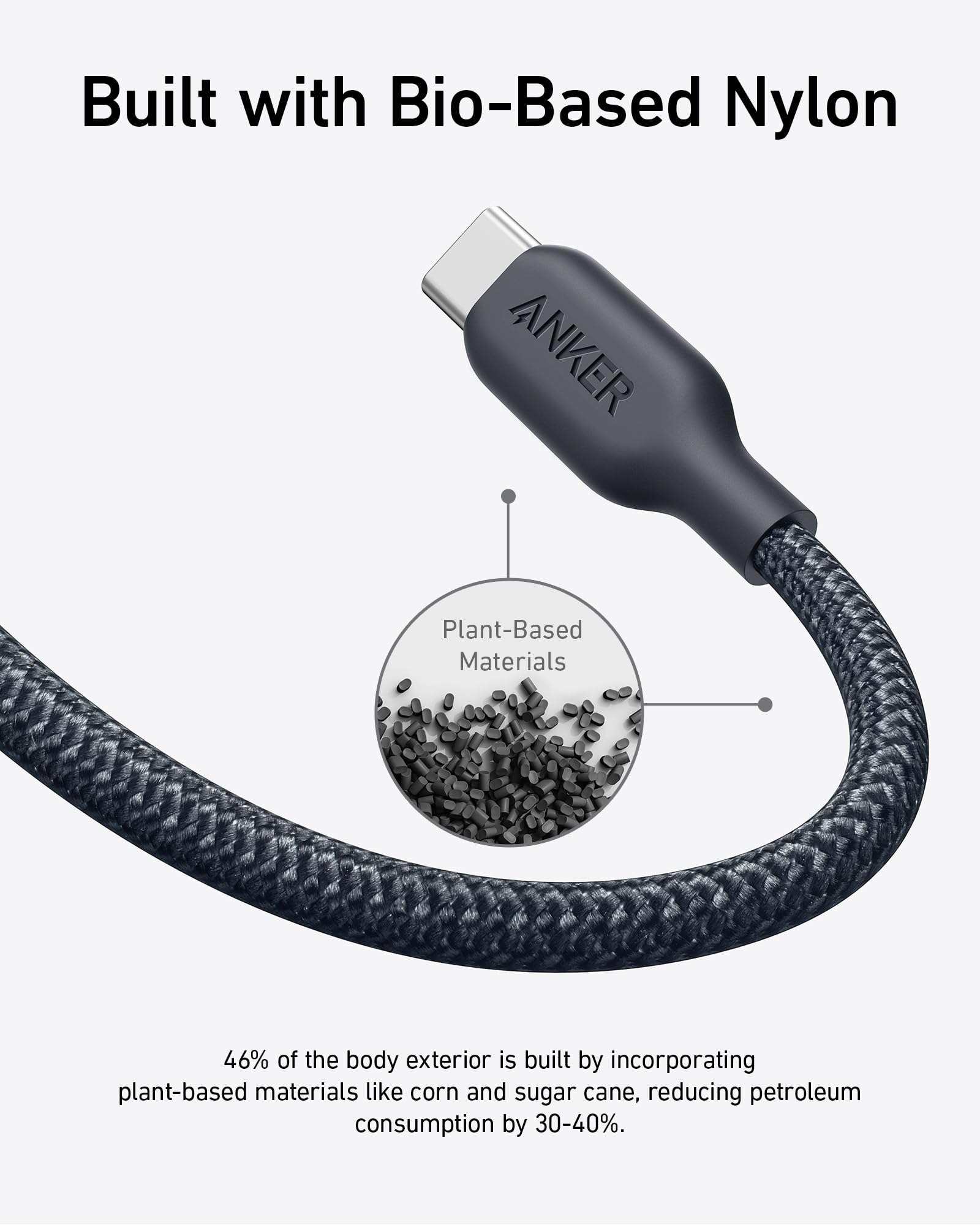 Foto 4 pulgar | Cable Usb C Anker Biobraded Tipo C, Carga Rápida, 6 Pies, Paquete De 2 - Venta Internacional.