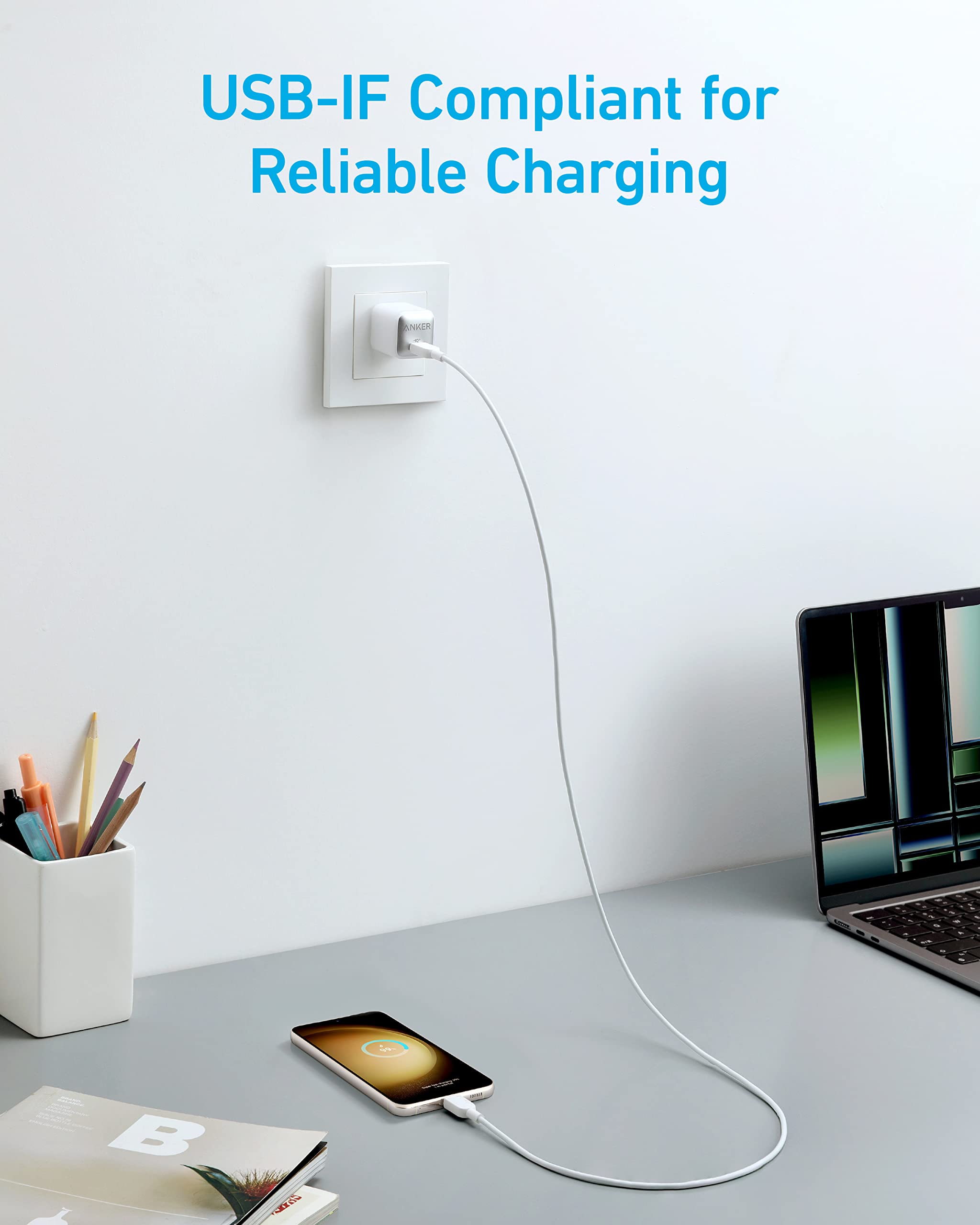 Foto 4 | Cable Anker 310 Usb C A Usb C (1 M) De 60 W Y 3 A Para Samsung, Ipad Y Macbook - Venta Internacional.