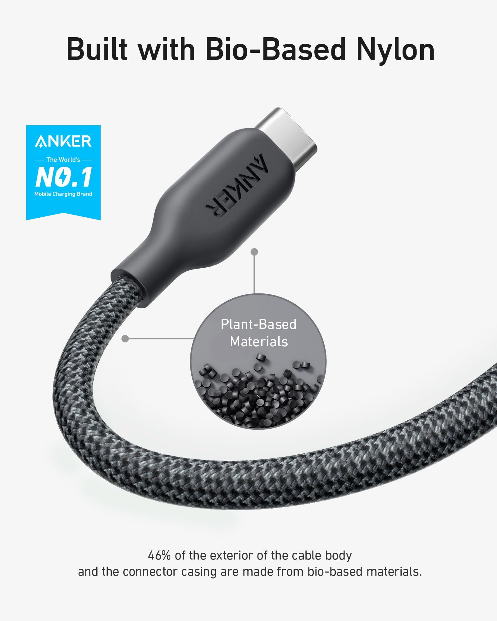 Foto 3 pulgar | Cable Usb C A C Anker Biobraded Fast Charge 240 W 1 M - Venta Internacional.