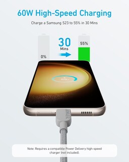 Foto 3 | Cable Usb C A Usb C Anker Tipo C De Carga Rápida De 3 Pies, Paquete De 2 - Venta Internacional.