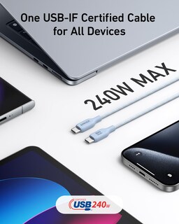 Foto 3 | Cable Usb C Anker, 240 W, Trenzado Biológico, Tipo C, Carga Rápida, 1,8 M - Venta Internacional.