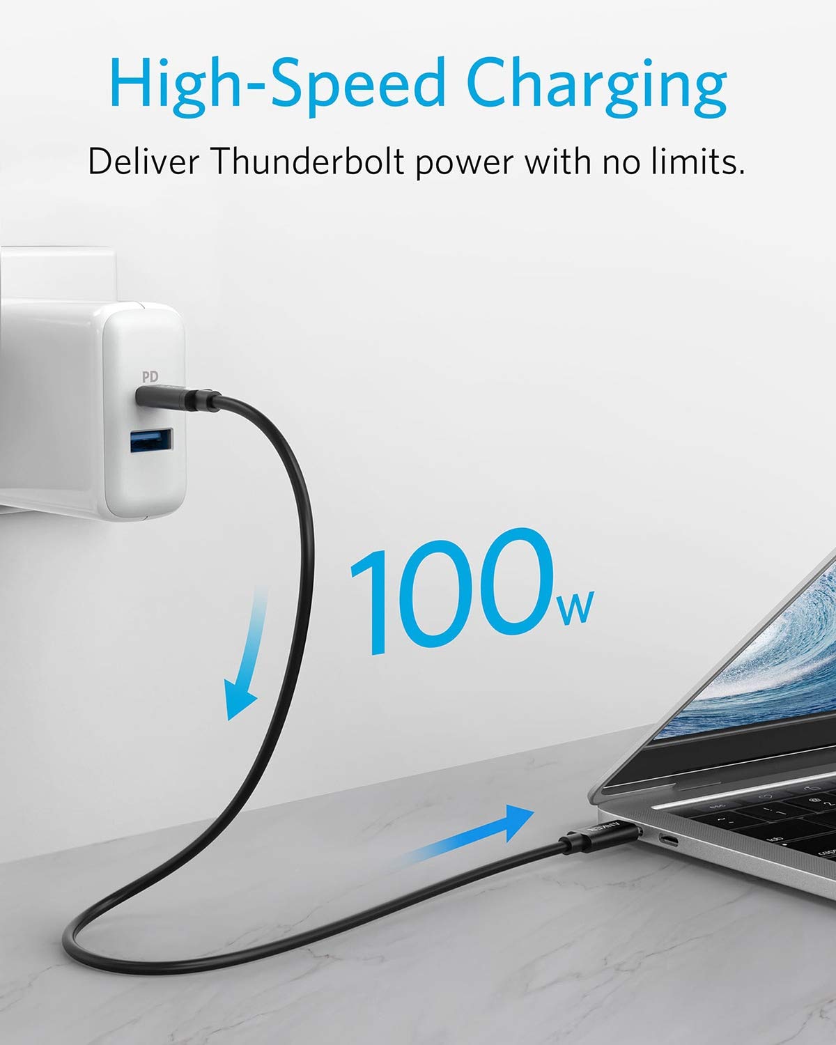 Foto 4 pulgar | Cable Usb C Anker Thunderbolt 3.0, 100 W, Carga, Pantalla 5k - Venta Internacional.