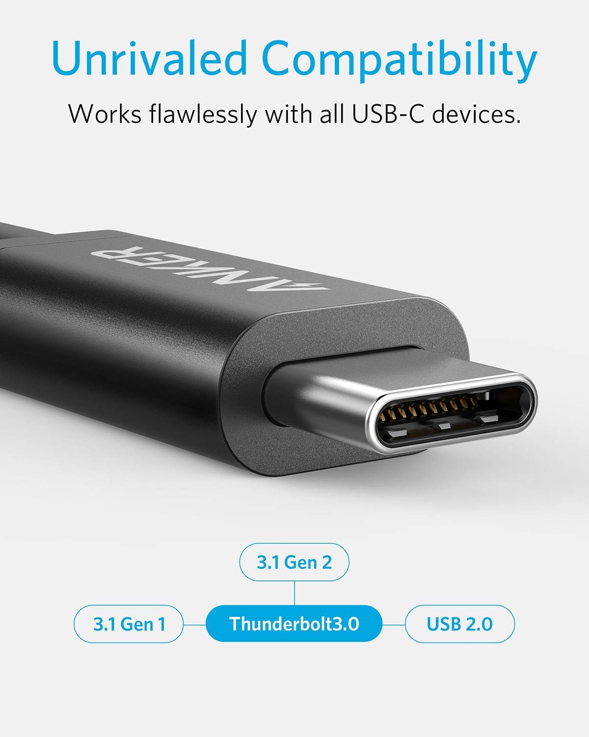 Foto 4 | Cable Usb C Anker Thunderbolt 3.0, 100 W, Carga, Pantalla 5k - Venta Internacional.
