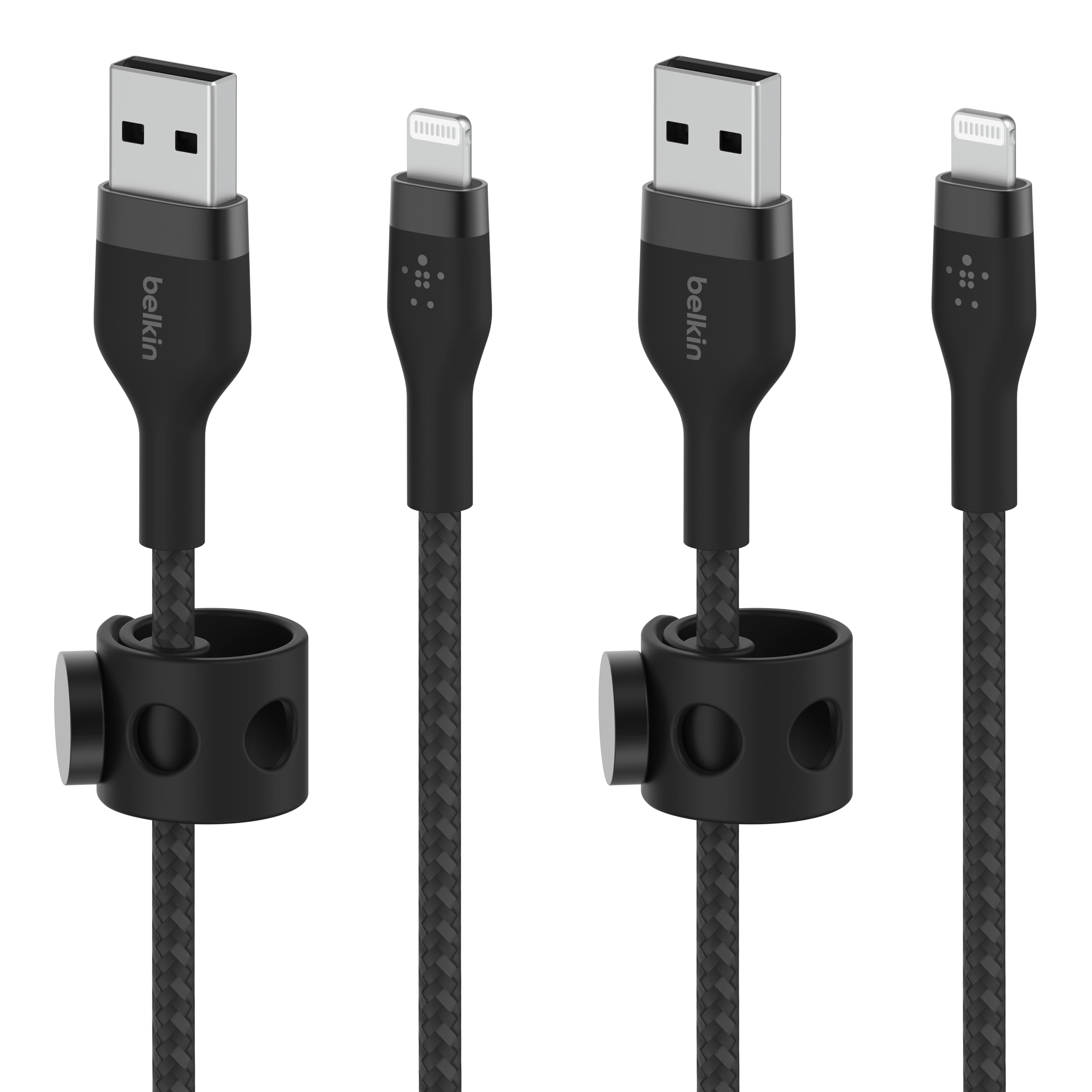 Cable De Carga Belkin Boostcharge Pro Flex De 2 M, Negro, Paquete De 2 - Venta Internacional.