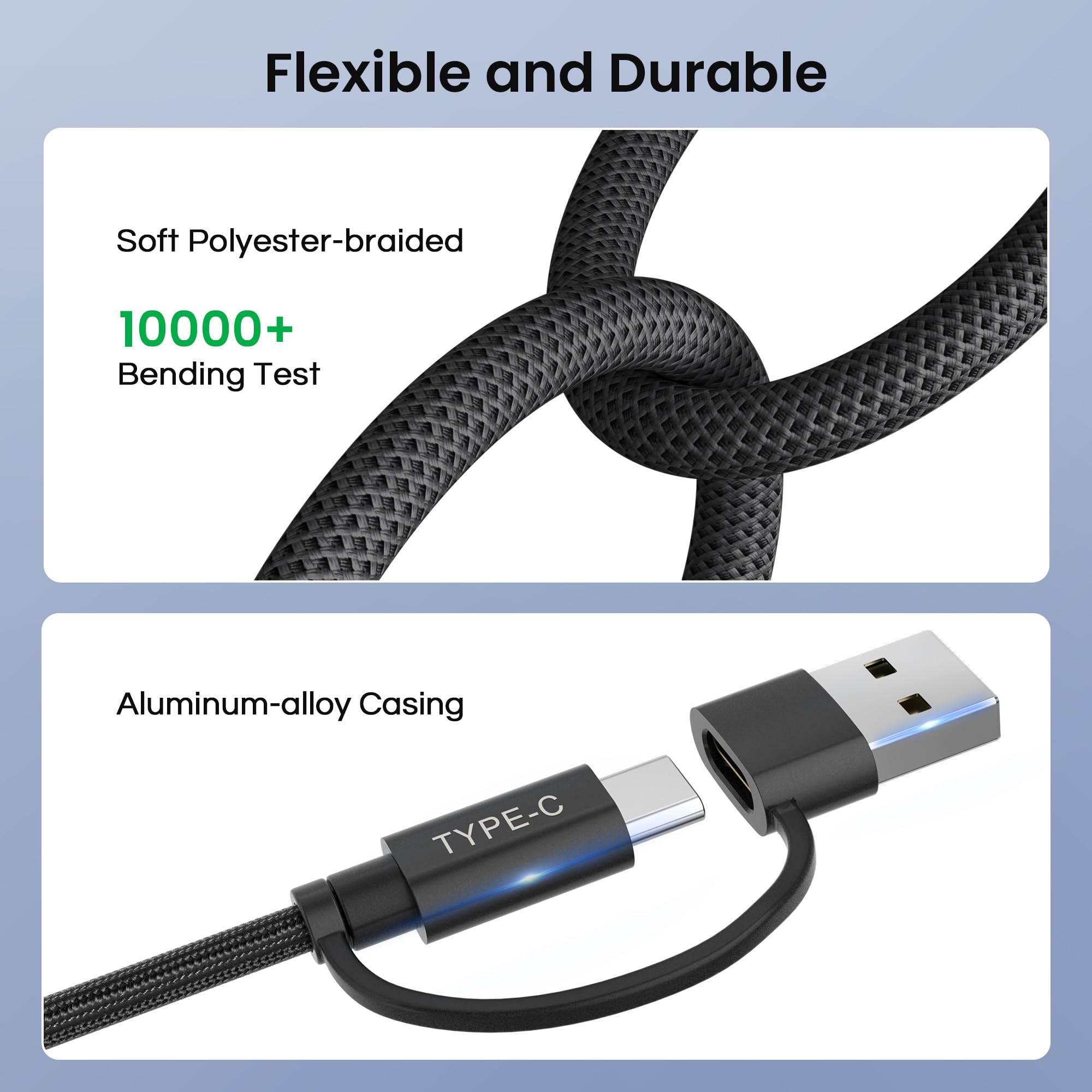 Foto 6 pulgar | Cable De Carga Basesailor 4 En 1 Usb C A Usb C 60 W 1 M - Venta Internacional.