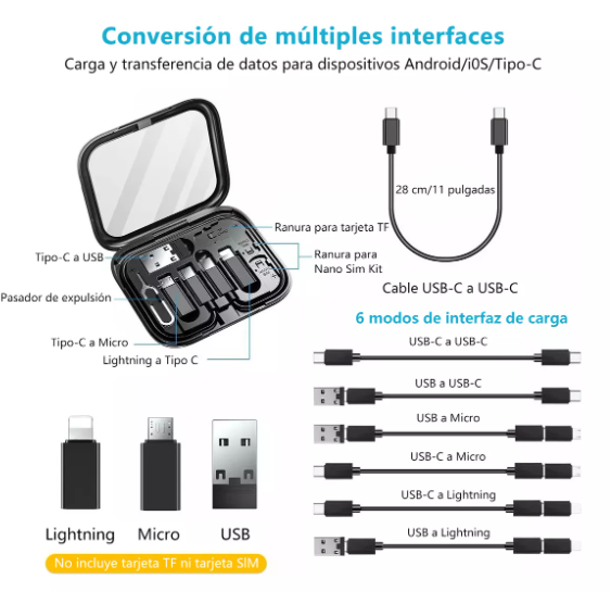 Foto 2 | Cable Wünd  3 En 1 Tipo-c Carga Rapida Para Iphone 1.2 Metros 60w