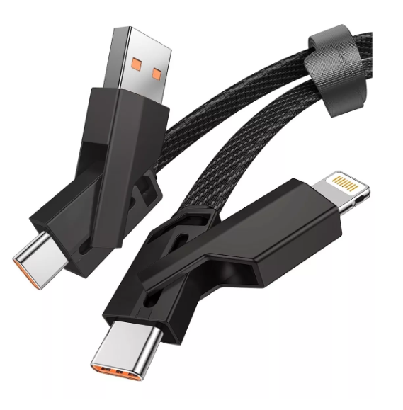 Cable Wünd Usb Carga 4 En 1 Rapida 100w Qc 5.0 Datos 2 Metro