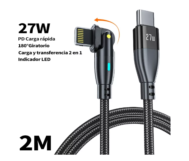 Foto 2 | Cable De Carga Rápida Wünd  Tipo C Para Iphone 11 12 13 14 Ipad 2m