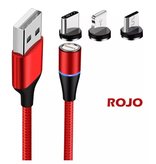 Foto 3 pulgar | Cargador Magnetico Cable Usb Wünd   Carga Rapida 3en1 Ip Tipo C V8