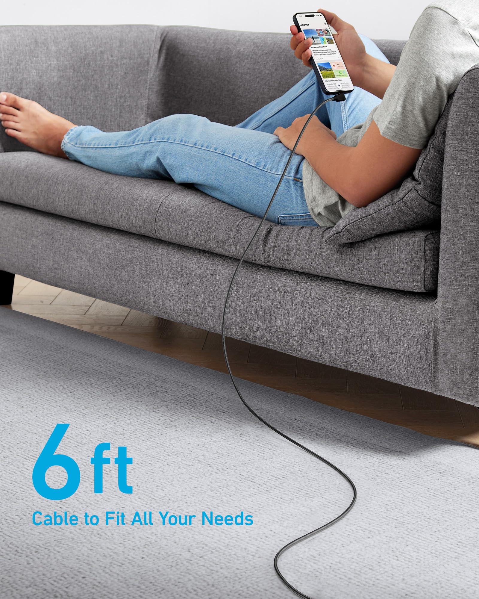Foto 7 | Cable Anker Usb C A Usb C, 240 W, 90°, Ángulo Recto, 1,8 M, Paquete De 2 - Venta Internacional.