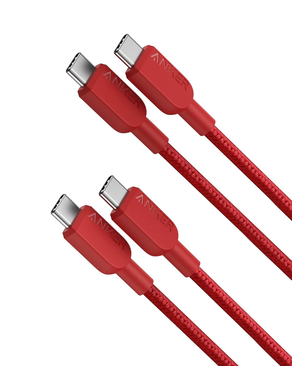 Foto 2 pulgar | Cable USB C a USB C Anker Rojo Tipo C de Carga Rápida Paquete de 3 Pies y 2 Unidades - Venta Internacional