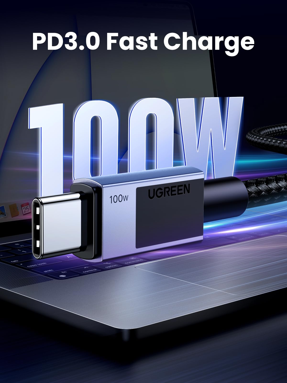 Foto 3 pulgar | Cable Ugreen Usb C a Usb C 100 W Carga Rápida 3 M - Venta Internacional