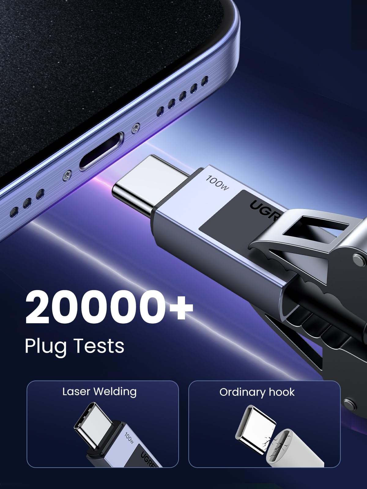 Foto 5 | Cable Ugreen Usb C a Usb C 100 W Carga Rápida 3 M - Venta Internacional