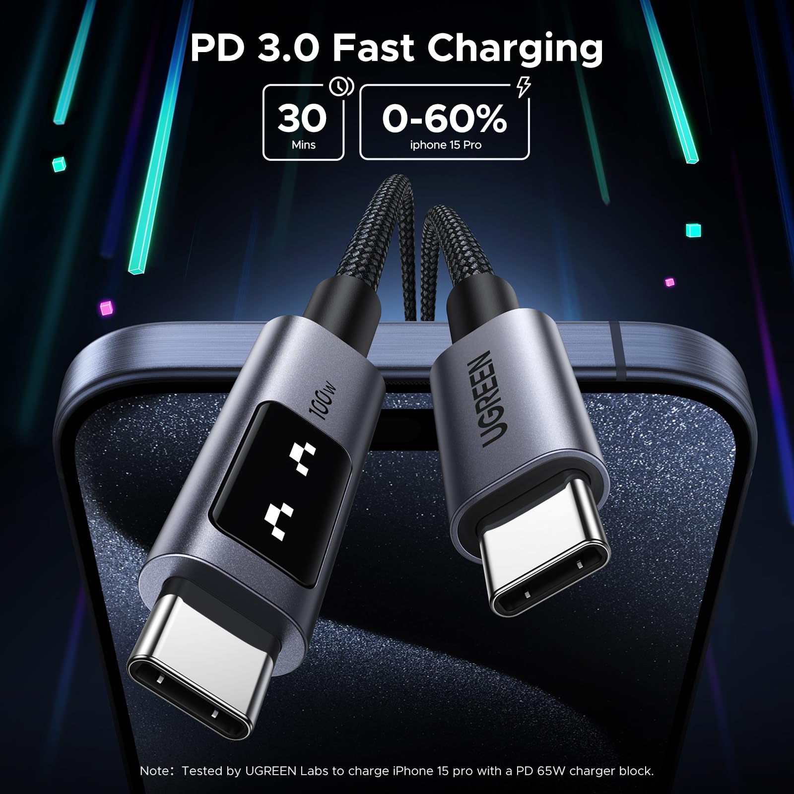 Foto 4 pulgar | Cable Usb C A Usb C Ugreen Uno De 100 W Carga Rápida 1 M Negro - Venta Internacional