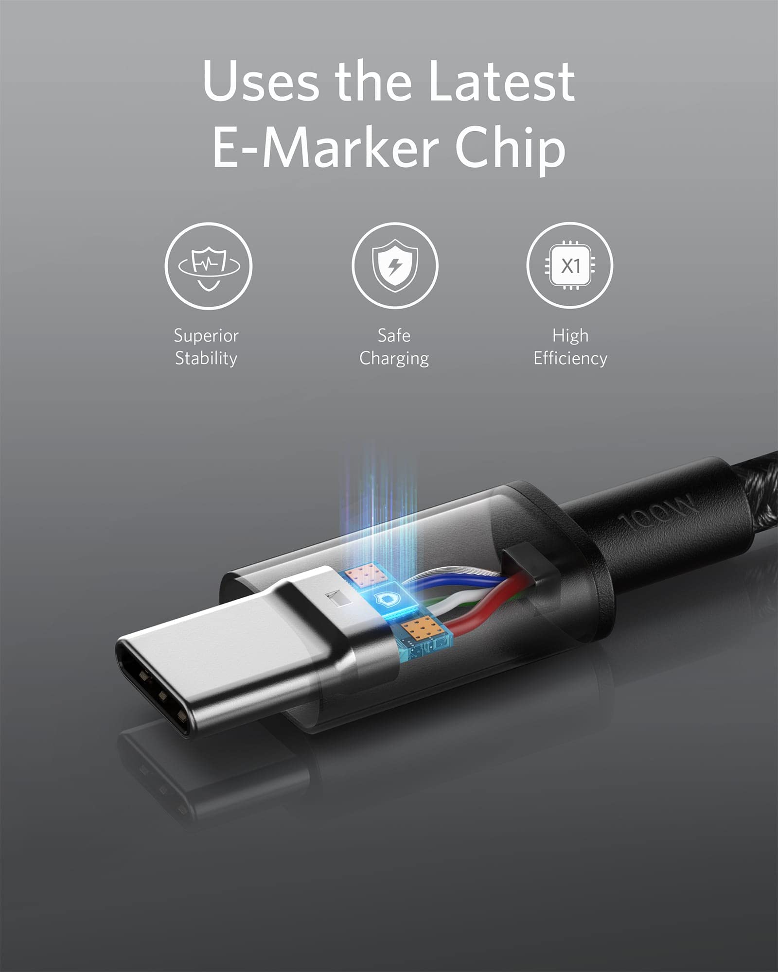 Foto 3 | Cable Usb C A Usb C Cable De Carga Anker Tipo C De 100 W, 3.3 Pies+6 Pies+10 Pies - Venta Internacional.