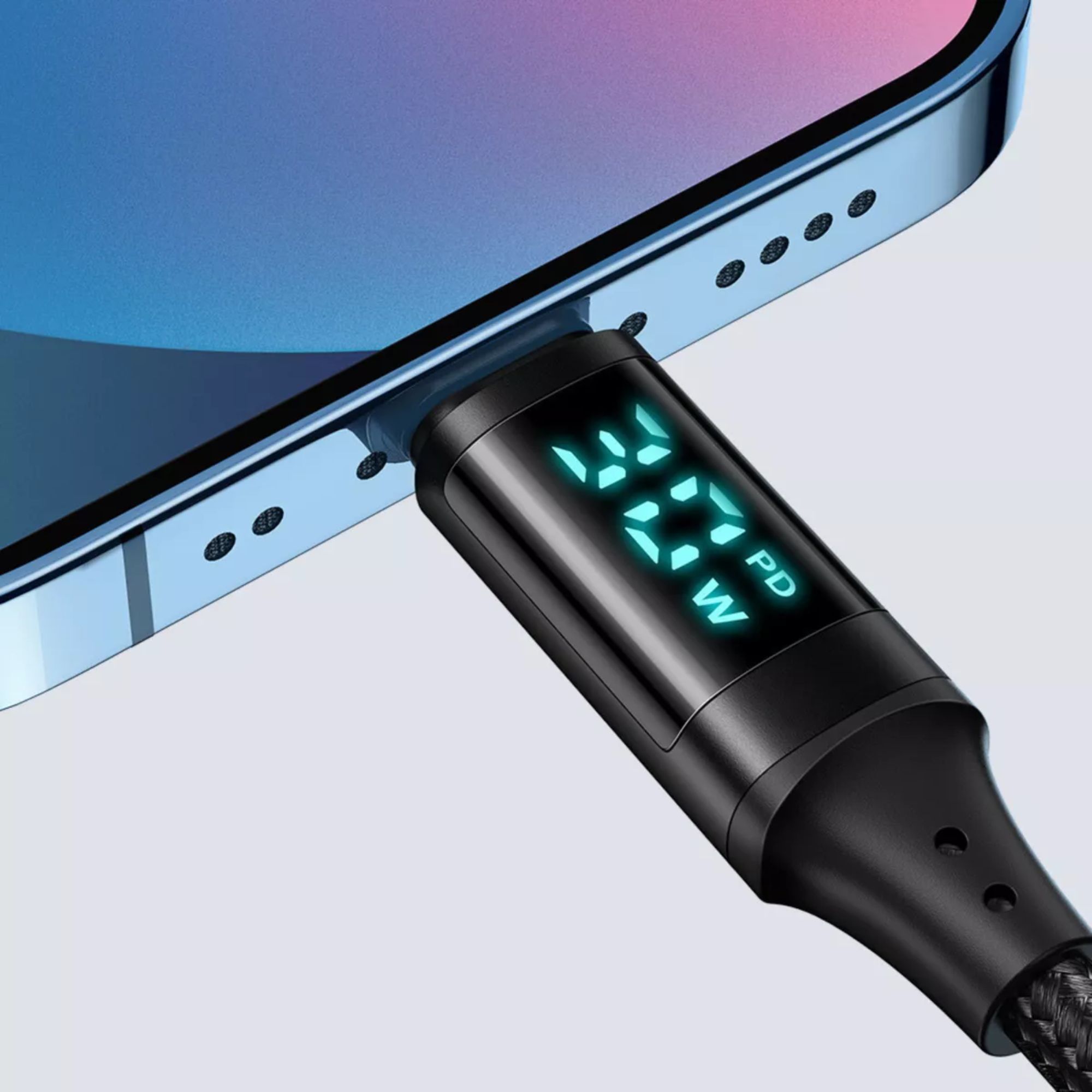 Foto 5 pulgar | Cable Reforzado Mr. Gadgets con Pantalla 1.2 m Usb-c para iPhone