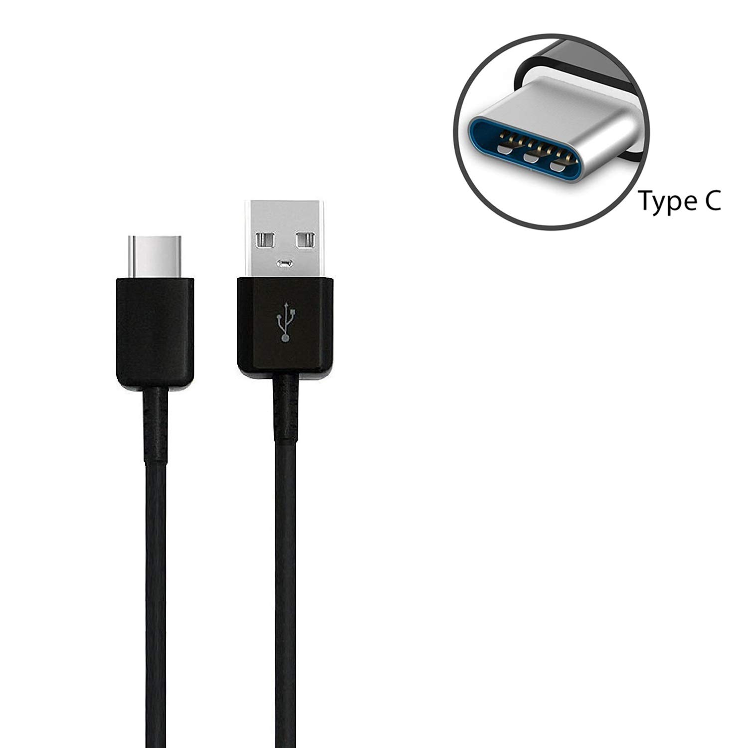 Foto 4 pulgar | Cable de Carga para Samsung Galaxy S8 Tipo C EP-DG950CBE Negro - Venta Internacional
