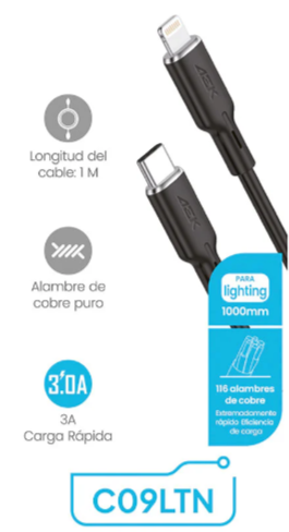 Foto 3 pulgar | Cable Usb Tipo ''c'' A Usb Lightning Aek