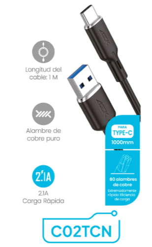 Foto 3 pulgar | Cable Usb A Usb Tipo ''c'' Aek