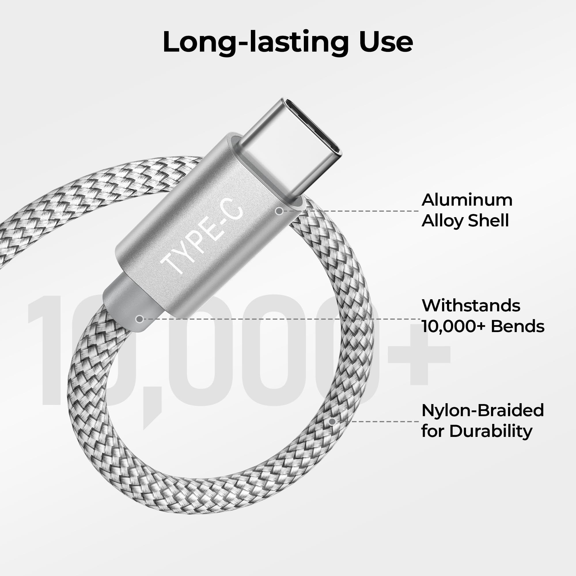Foto 4 pulgar | Cable De Carga Basesailor Para Iphone 16, 15 Pro Max, Usb-c, Paquete De 2 M - Venta Internacional.