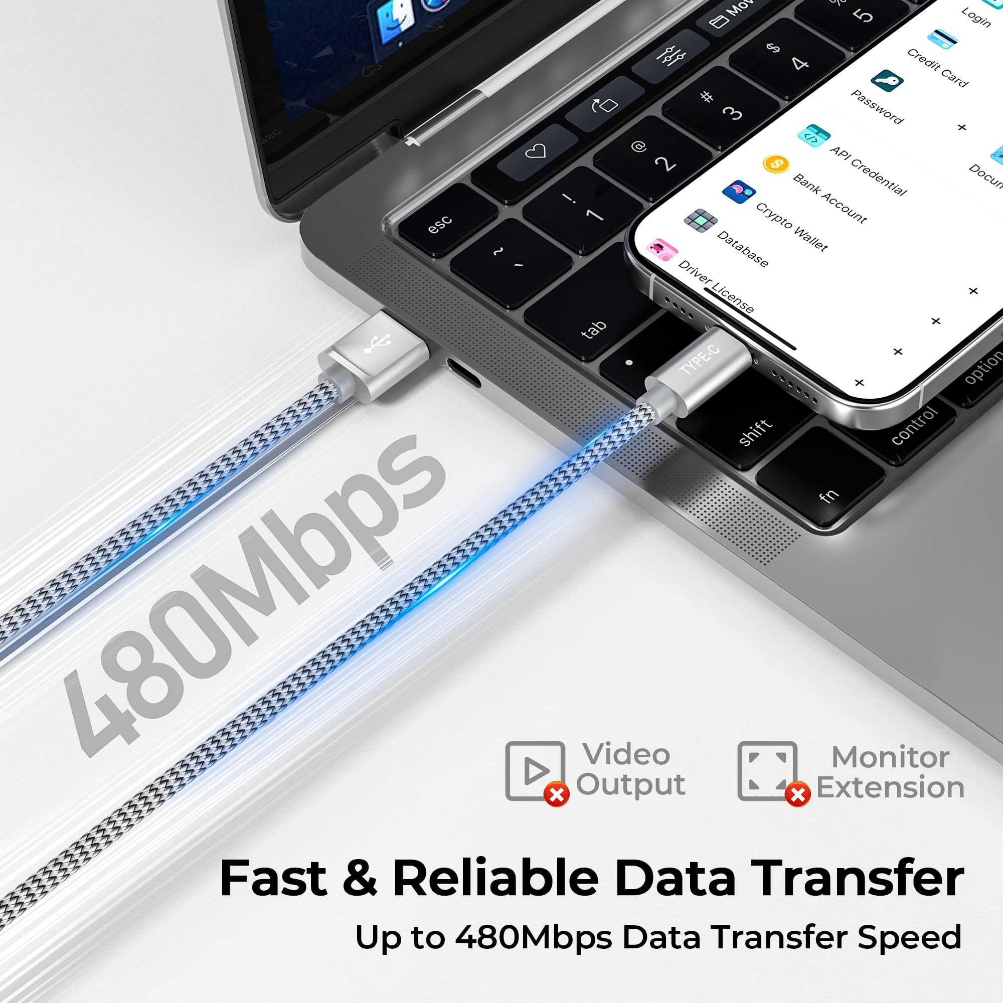 Foto 5 | Cable De Carga Basesailor Para Iphone 16, 15 Pro Max, Usb-c, Paquete De 2 M - Venta Internacional.