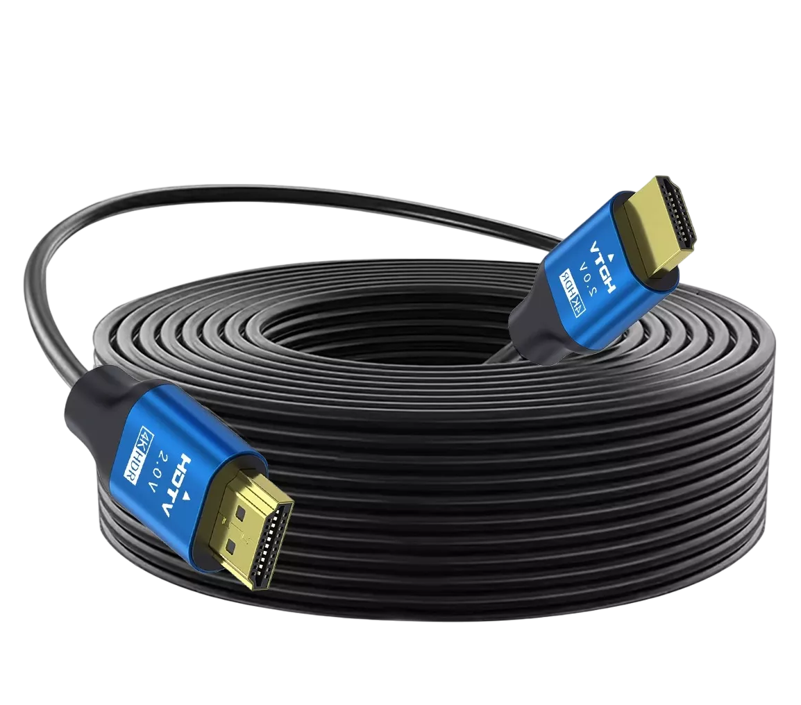 Cable 10 Metros 4k Blindado Uso Rudo Alta Calidad Negro Azul