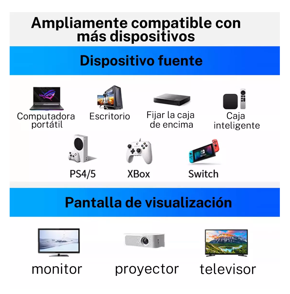 Foto 4 pulgar | Cable 10 Metros 4k Blindado Uso Rudo Alta Calidad Negro Azul
