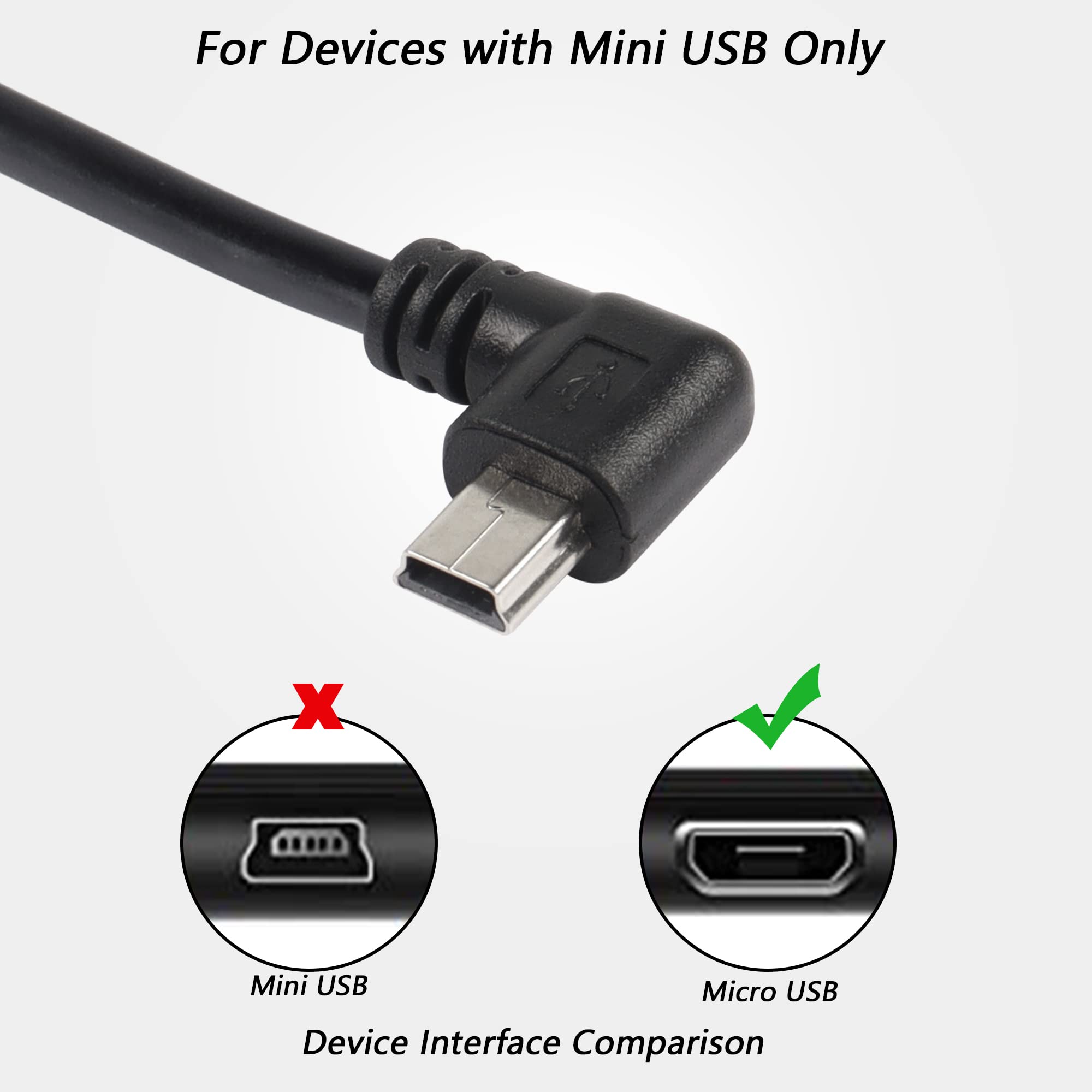 Foto 2 | Cable Cerrxian Mini Usb 2.0 De 90 Grados Tipo A A Mini B De 5 Pines Y 30 Cm - Venta Internacional.