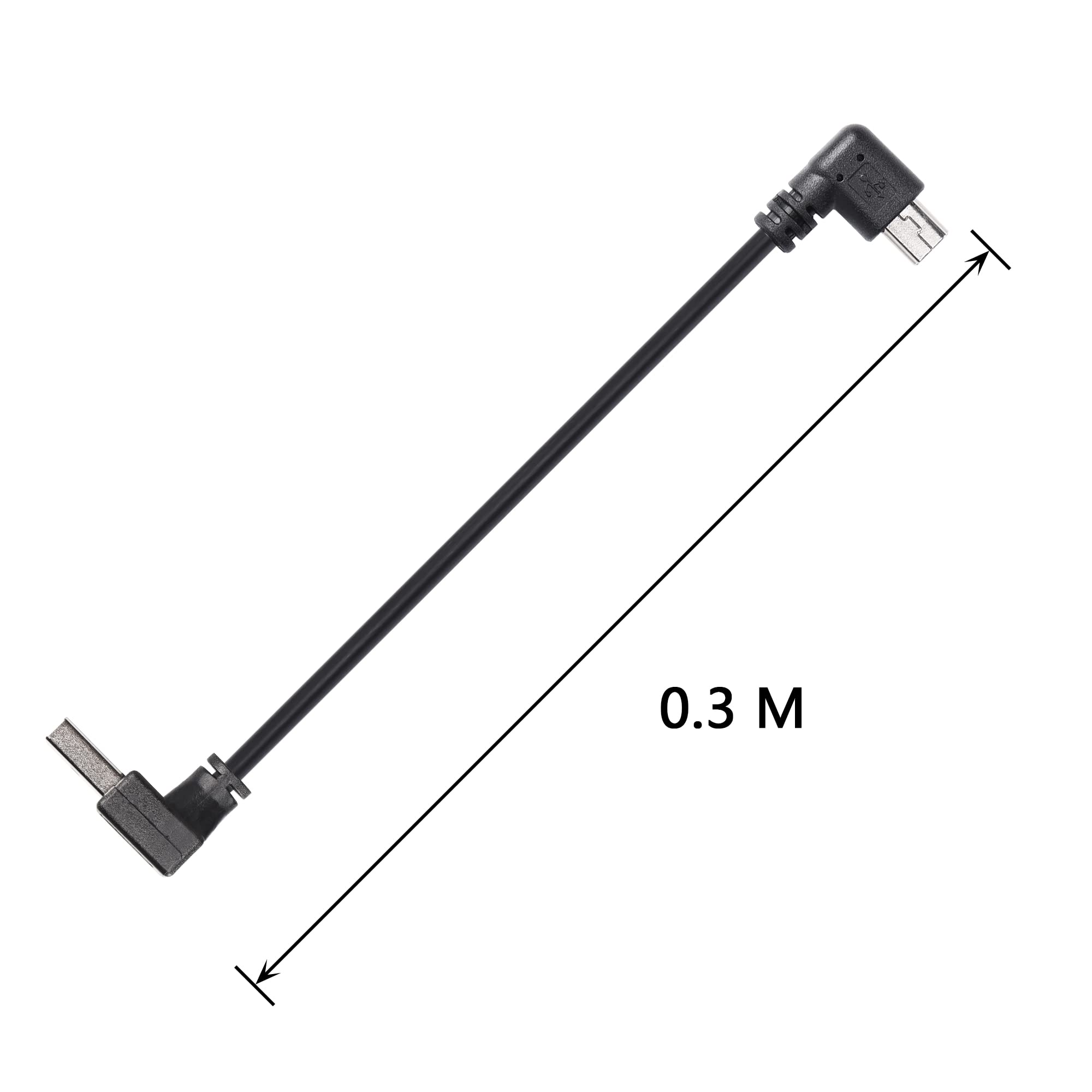 Foto 6 | Cable Cerrxian Mini Usb 2.0 De 90 Grados Tipo A A Mini B De 5 Pines Y 30 Cm - Venta Internacional.