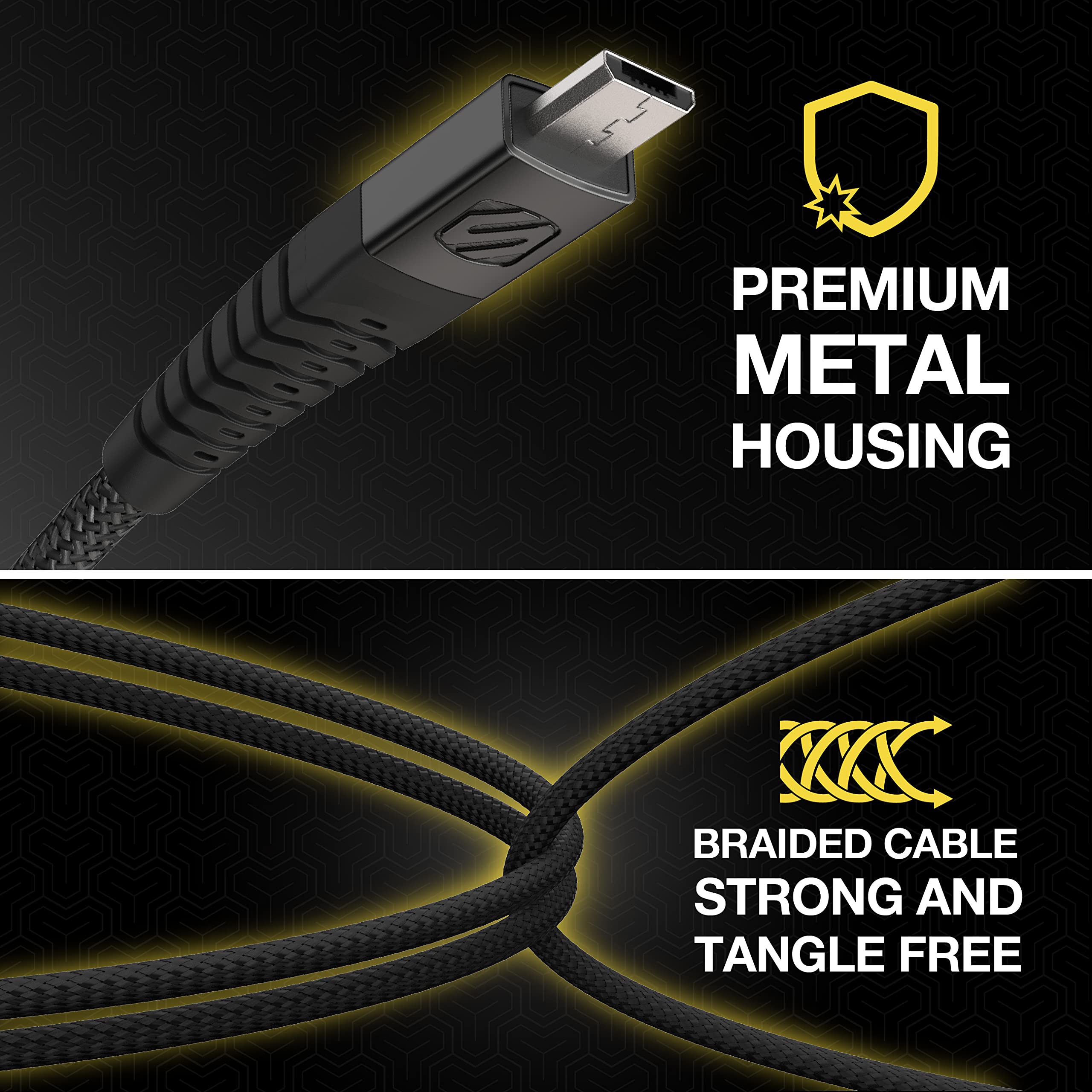 Foto 3 | Cable Scosche Hdmab4-sp Strikeline Usb-a A Micro Usb De 1,2 M, Color Negro - Venta Internacional.
