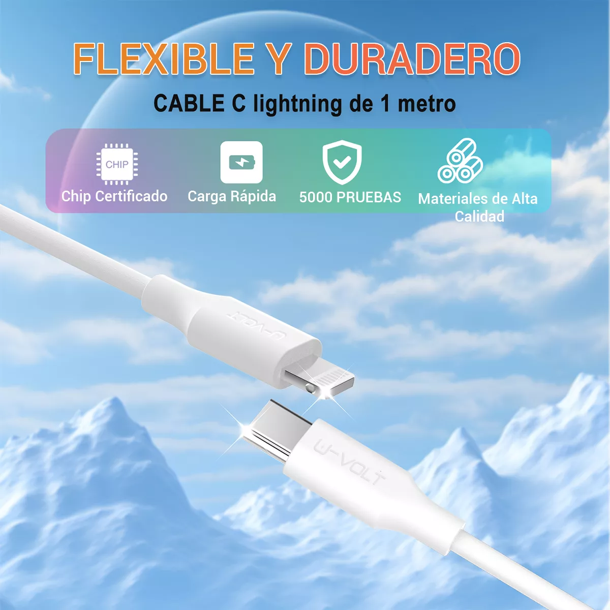 Foto 3 pulgar | Cable Para Iphone Carga Rápida 1m (10 Piezas) Usb C Eo Safe Imports Esi-18611 Blanco