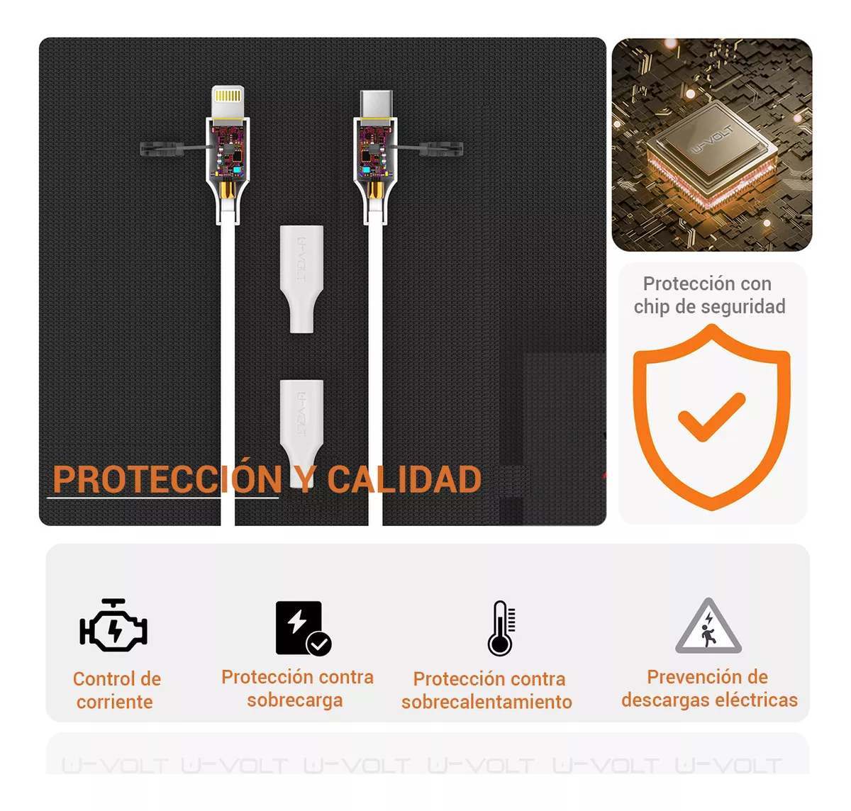 Foto 4 pulgar | Cable Para Iphone Carga Rápida 1m (10 Piezas) Usb C Eo Safe Imports Esi-18611 Blanco