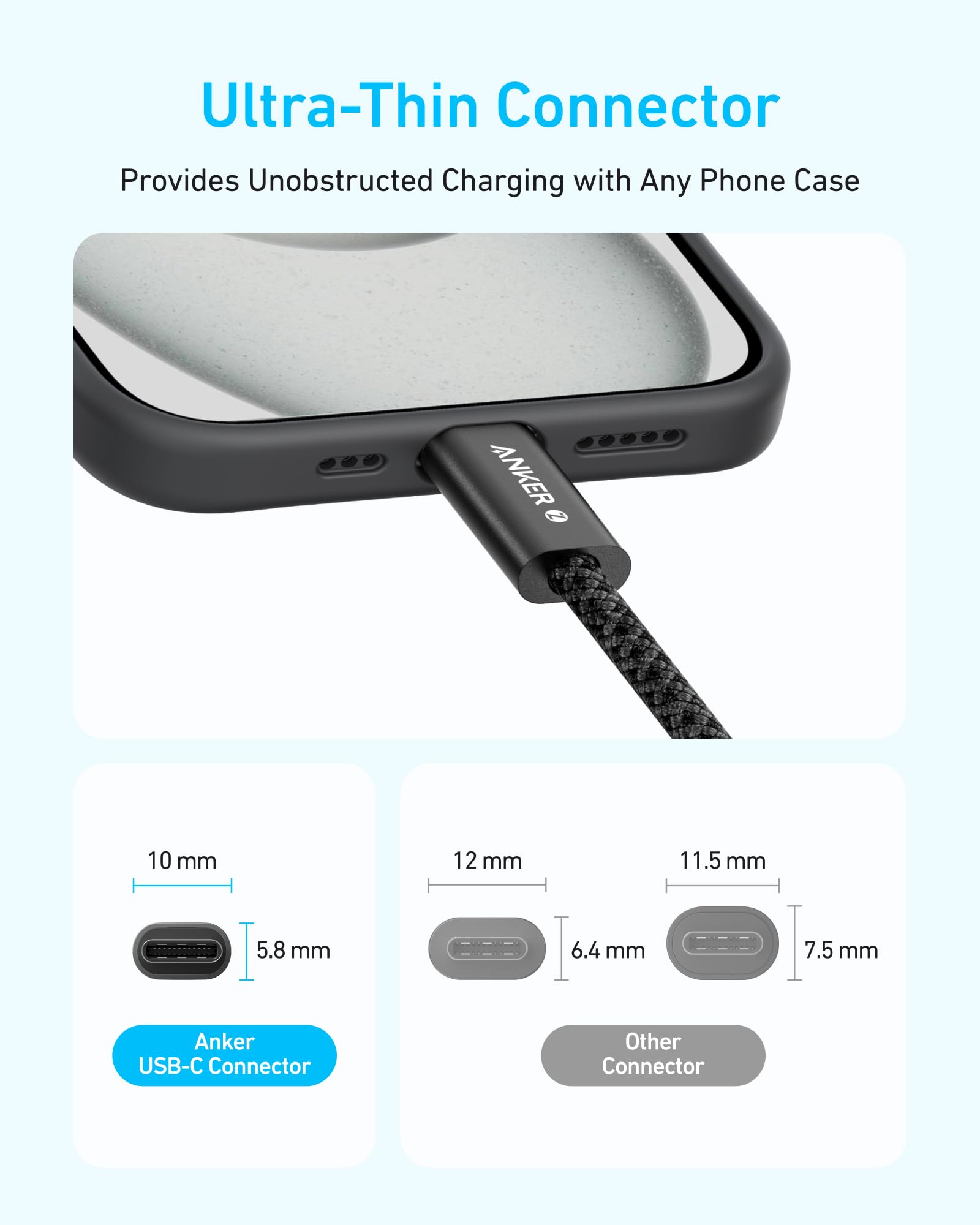 Foto 5 pulgar | Cable USB-C a USB-C Anker Zolo Trenzado 240 W Carga Rápida 6 Pies - Venta Internacional