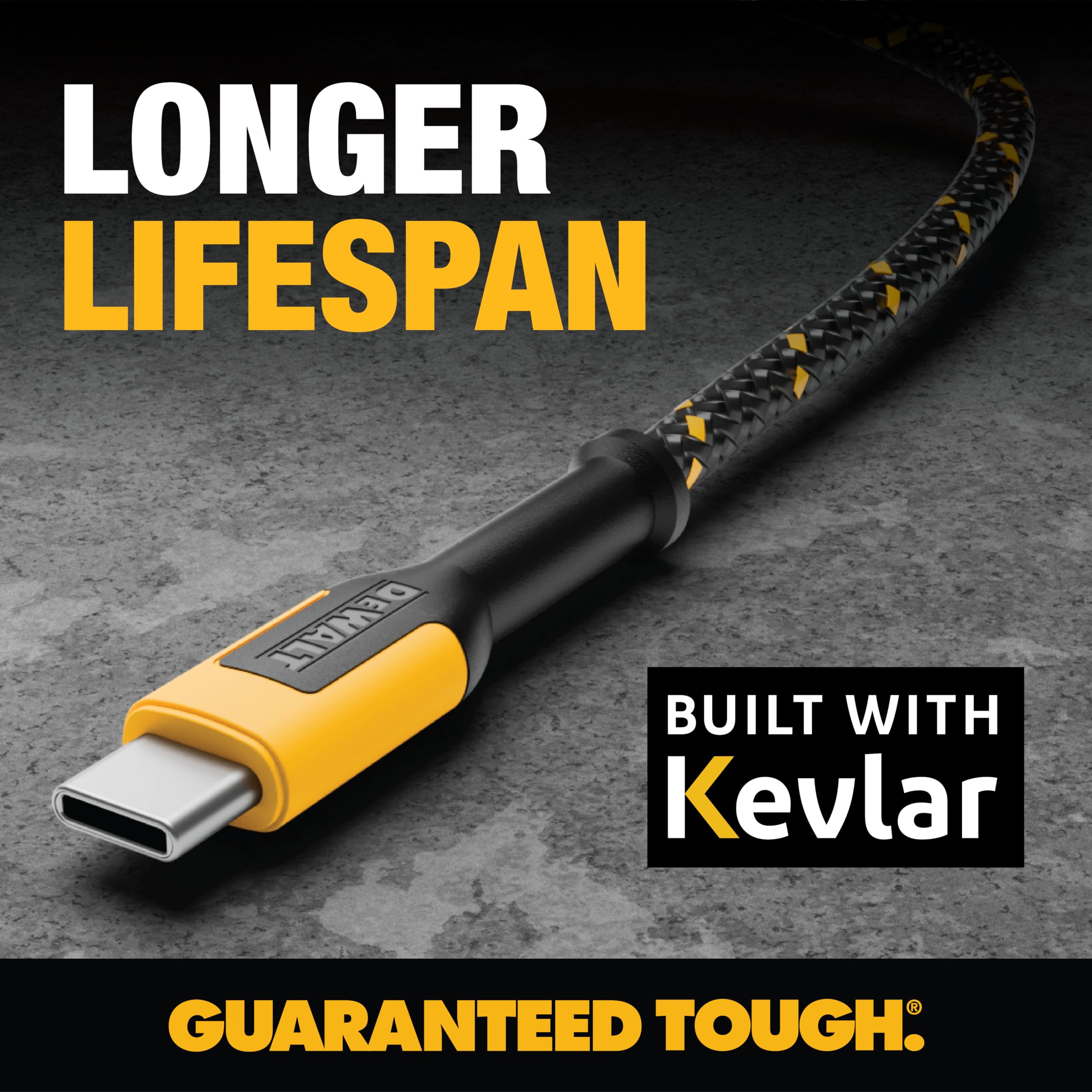 Foto 3 pulgar | Cable Usb C Dewalt Premium De Nailon Trenzado Usb A A Tipo C Negro - Venta Internacional.