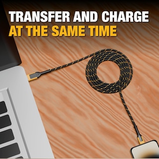 Foto 3 | Cable Usb C Dewalt Premium De Nailon Trenzado Usb A A Tipo C Negro - Venta Internacional.