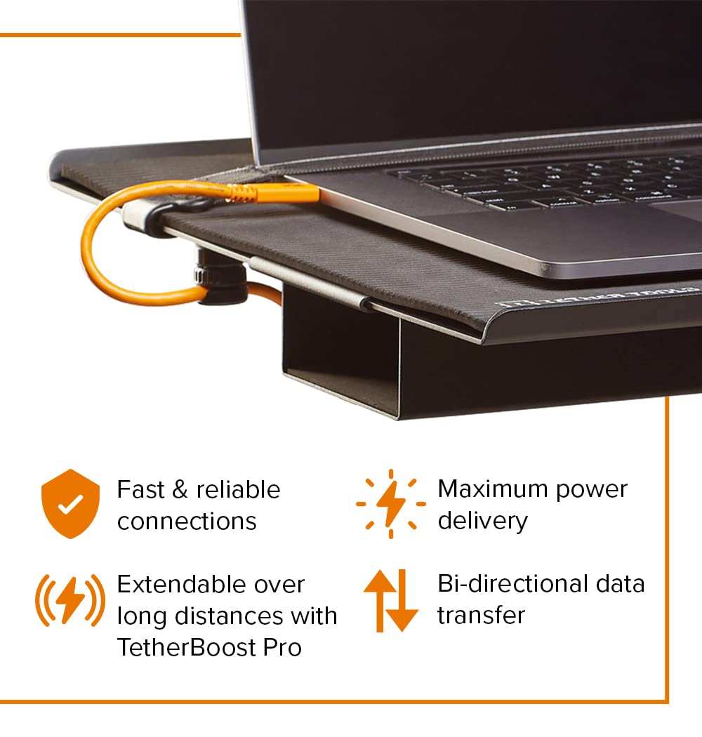 Foto 4 pulgar | Cable Tether Tools Tetherpro Usb-c A Usb-c en Ángulo Recto Anaranjado - Venta Internacional