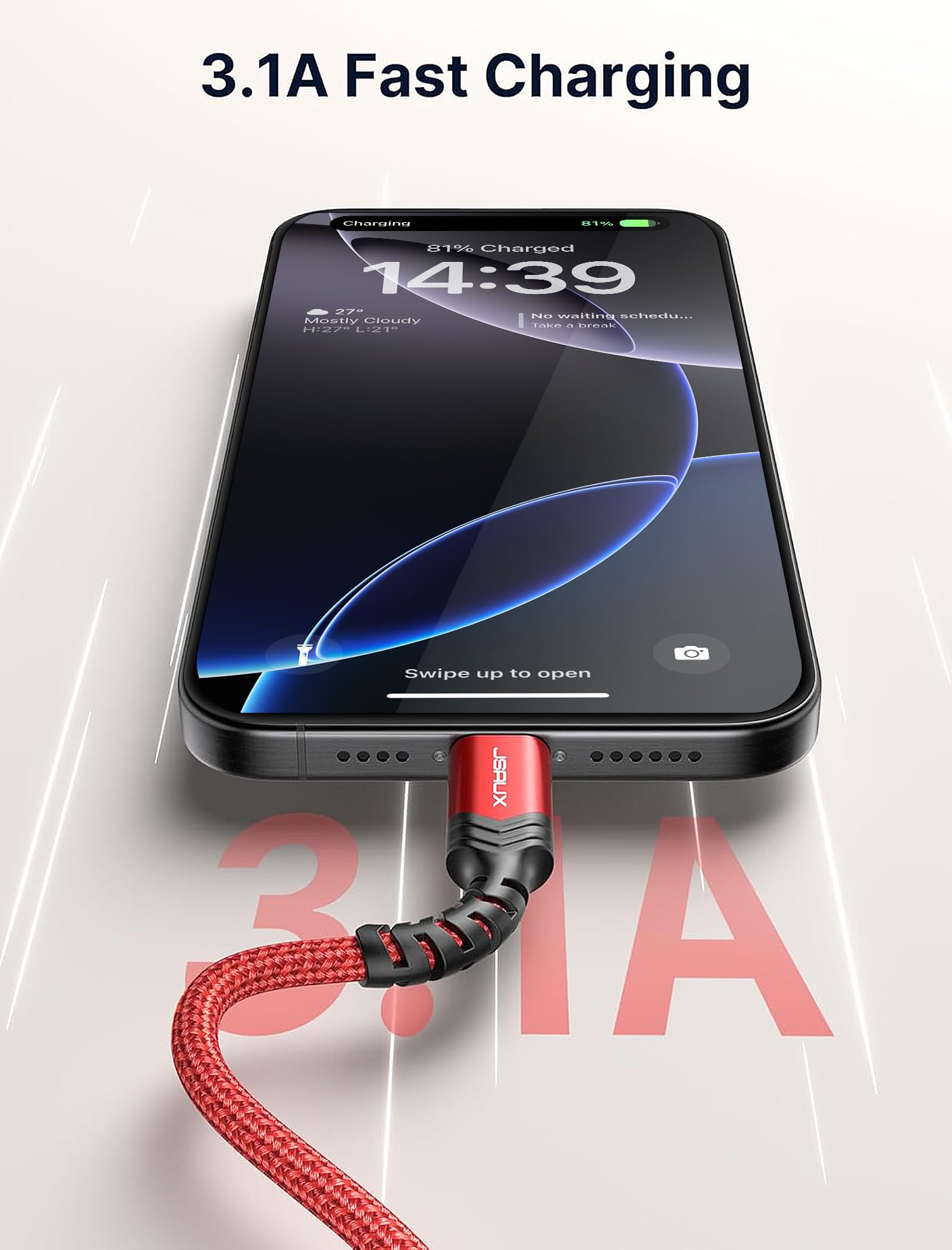 Foto 3 pulgar | Cable Usb C Jsaux [paquete De 2 M] De Carga Rápida Para Iphone Samsung - Venta Internacional.