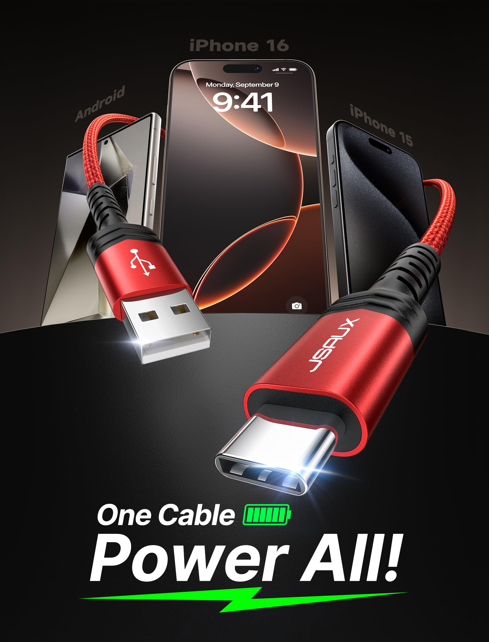 Foto 4 pulgar | Cable Usb C Jsaux [paquete De 2 M] De Carga Rápida Para Iphone Samsung - Venta Internacional.